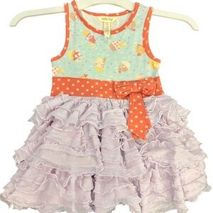 Matilda Jane Cupcake Print Ruffle Dress Girls Size 2
